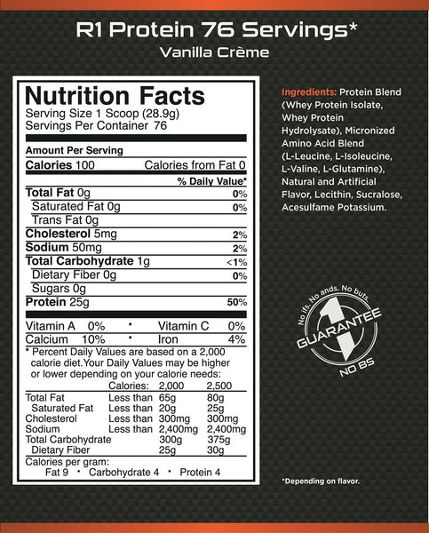 R1 Protein Whey Isolate - Cookies & Crème - 2lb R1 Protein Whey Isolate - Cookies & Crème - 2lb